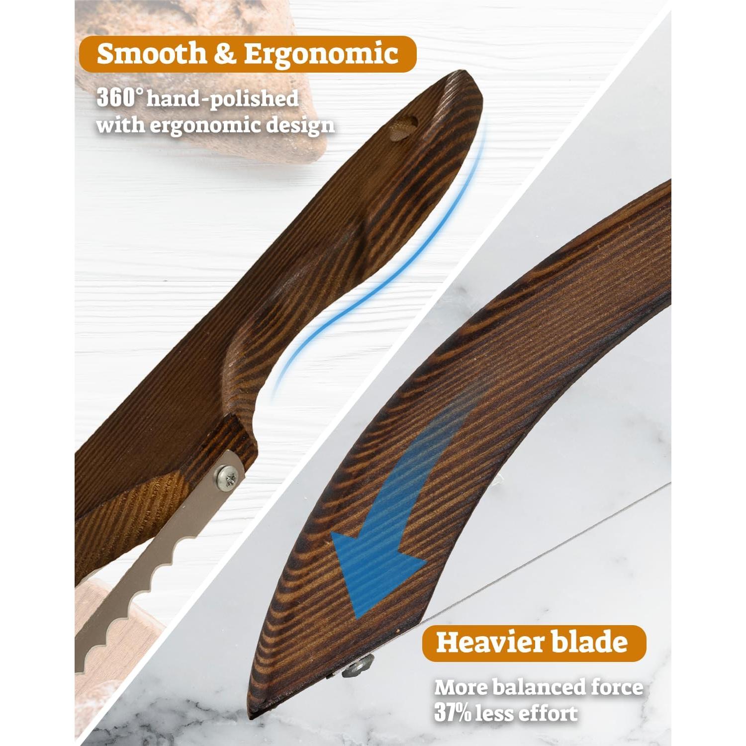 Cortador de Pan Indirewash 41.9 cm Serrado Madera Carbón