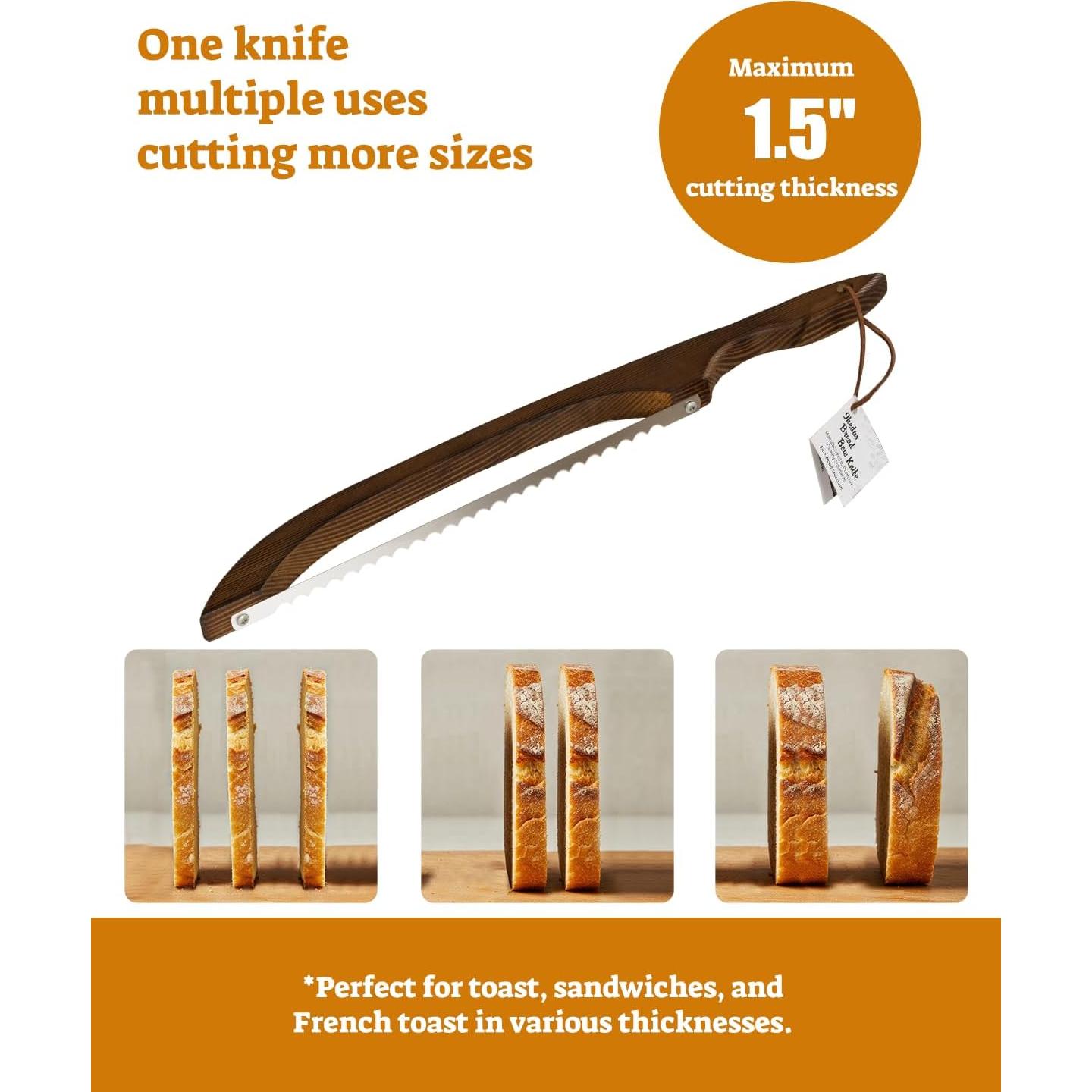 Cortador de Pan Indirewash 41.9 cm Serrado Madera Carbón