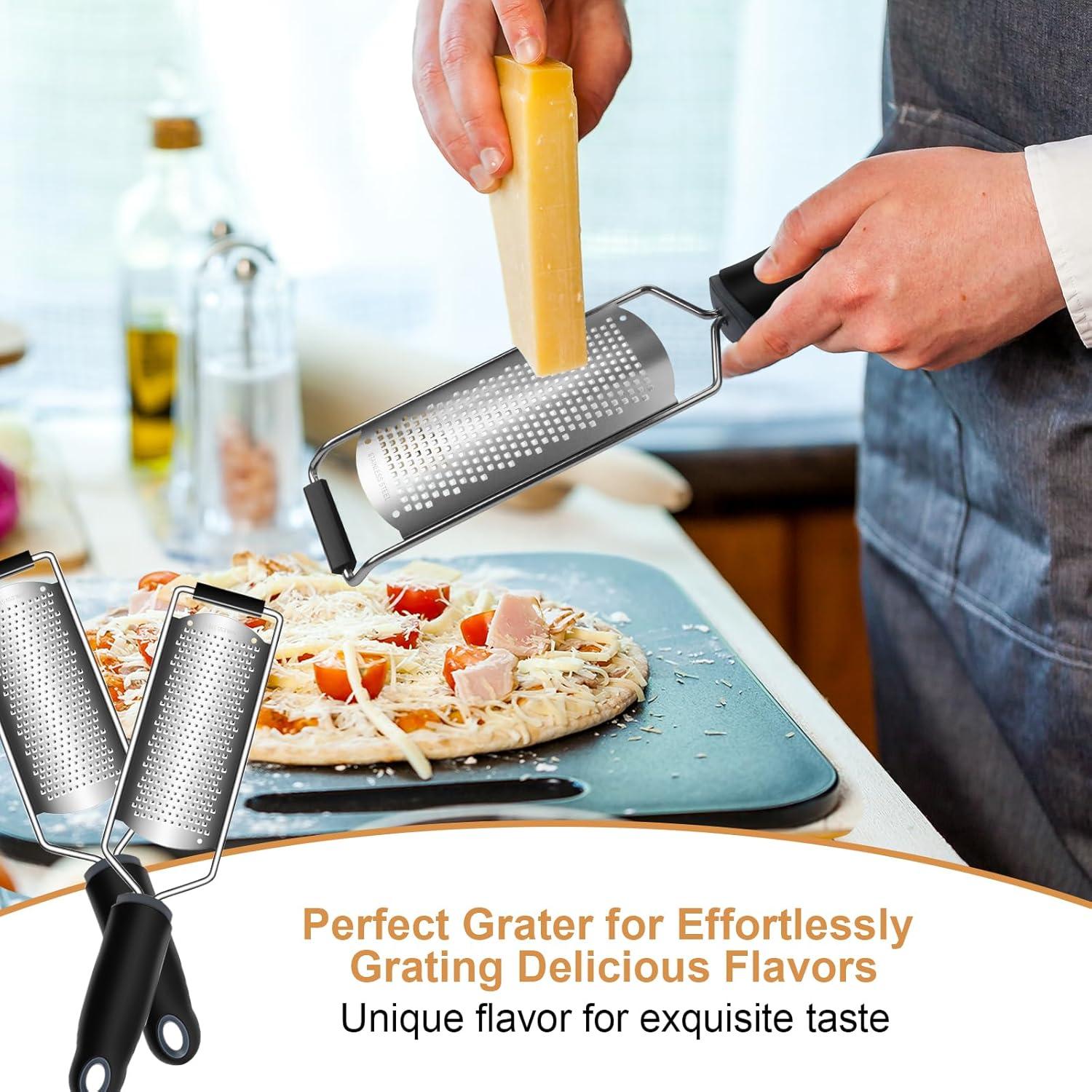 Rallador de Queso de Mano BIDFUL Acero Inoxidable Negro 32.4cm