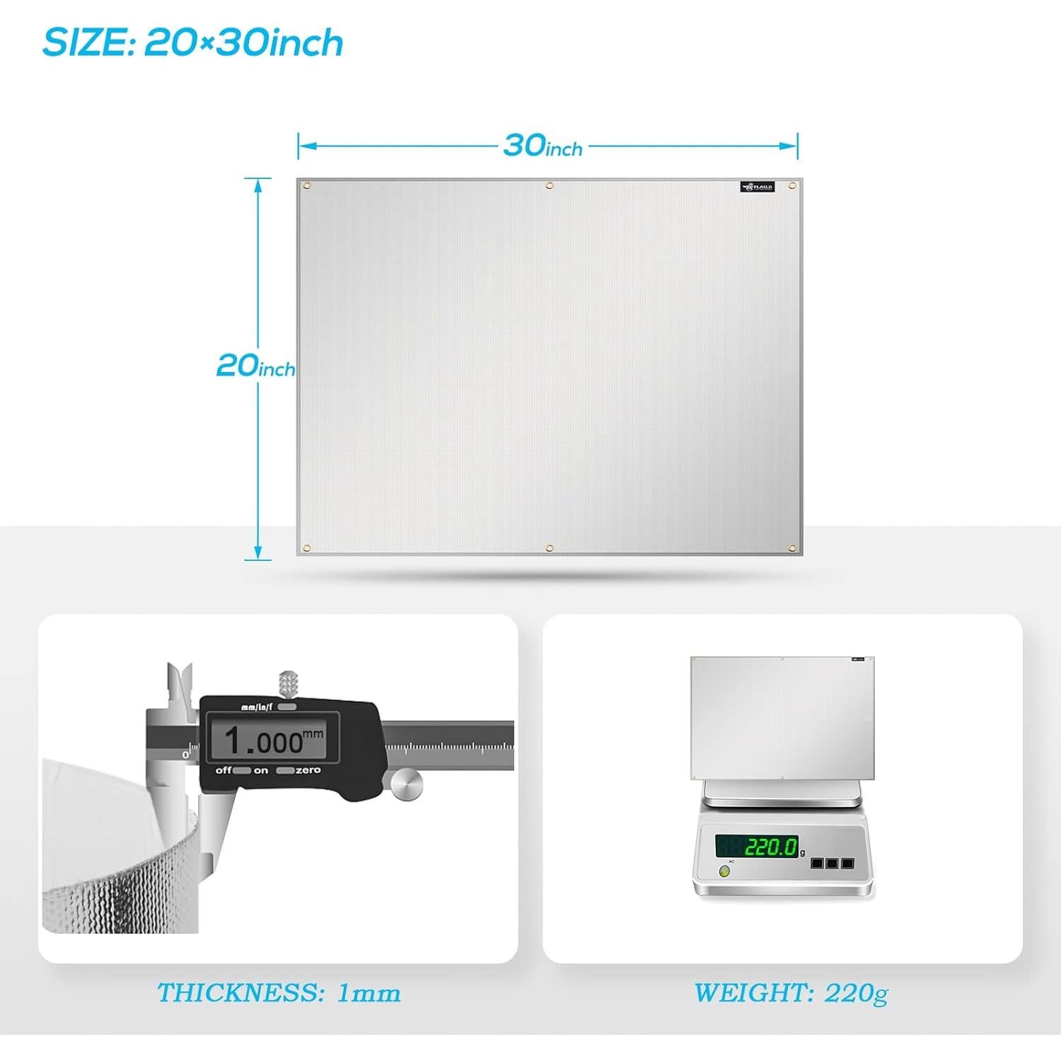 Escudo Térmico de Aluminio FLASLD para Barandilla 20x76 cm