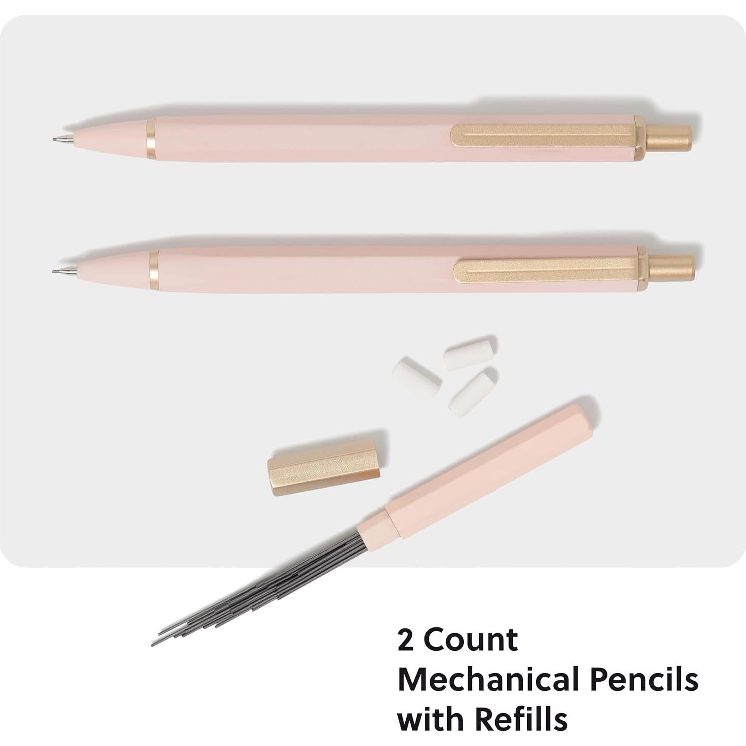 Set de 2 Lápices Mecánicos U Brands Cambria Rosa Blush 0.7 mm