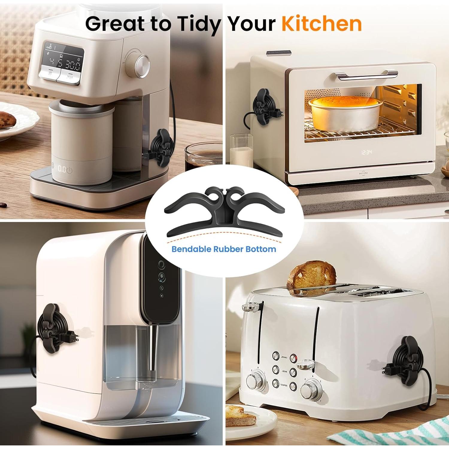 Organizador de Cables Searuodio - Paquete de 6, Negro