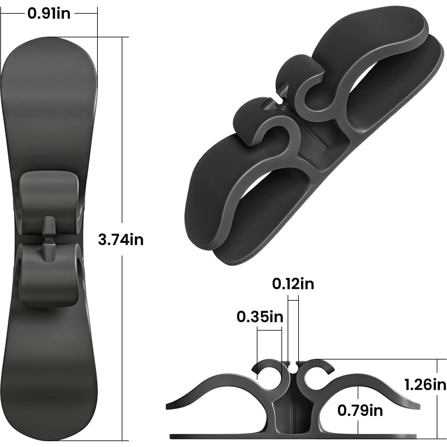 Organizador de Cables Searuodio - Paquete de 6, Negro