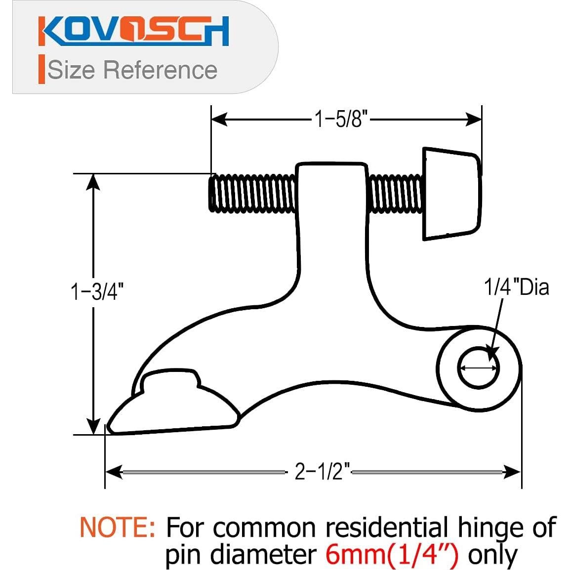 Parada de Puerta Ajustable KOVOSCH 6 Piezas Negro Resistente