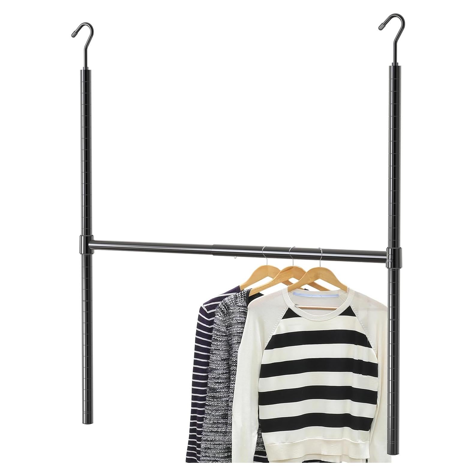 Varilla Colgante Ajustable Simple Houseware, Negro 47.63-77.47 cm