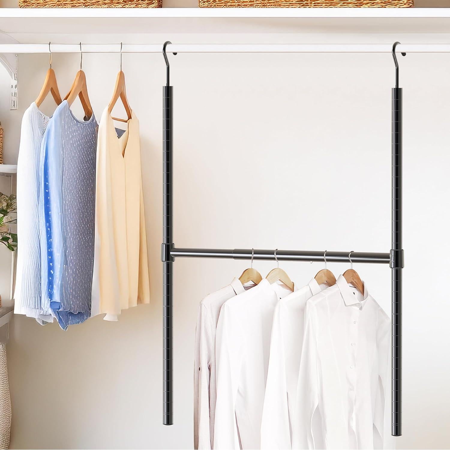 Varilla Colgante Ajustable Simple Houseware, Negro 47.63-77.47 cm