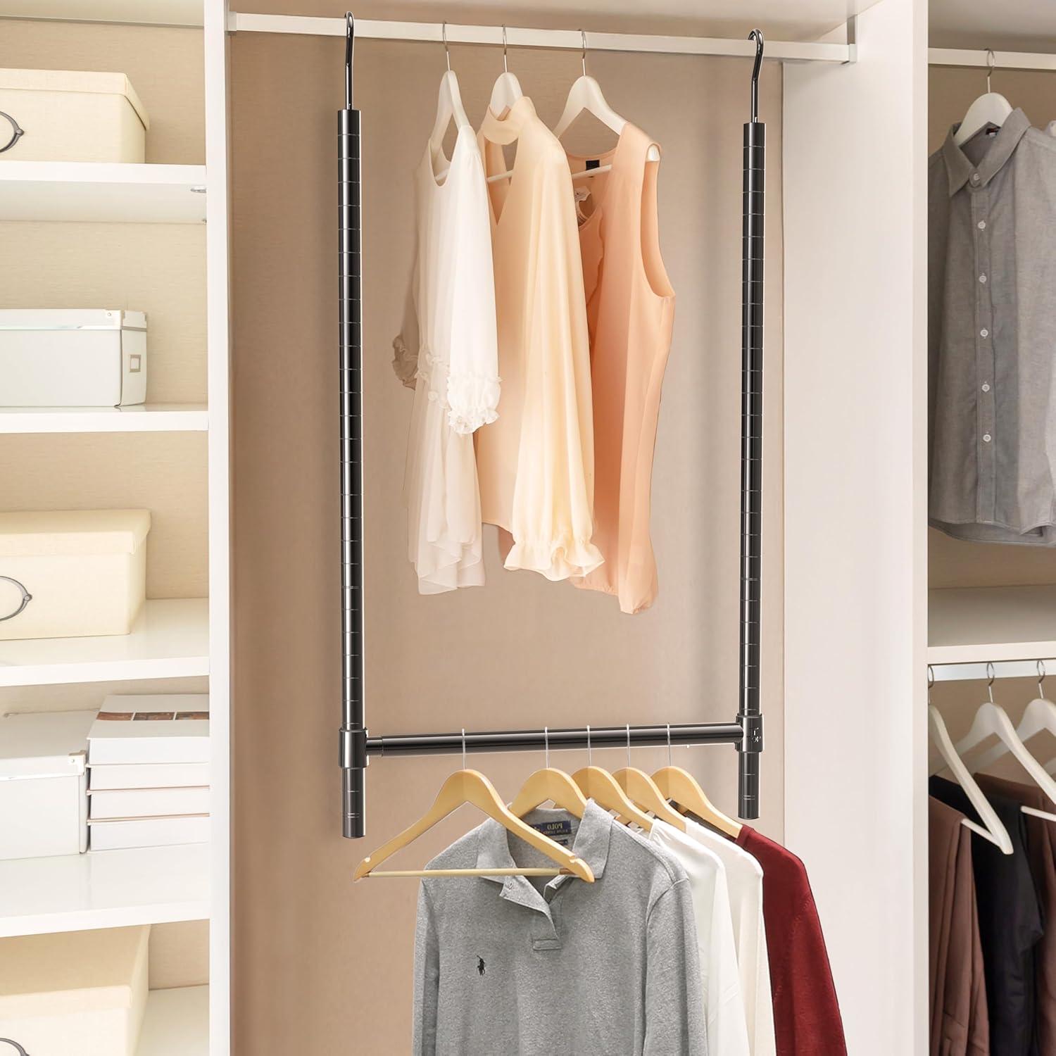 Varilla Colgante Ajustable Simple Houseware, Negro 47.63-77.47 cm