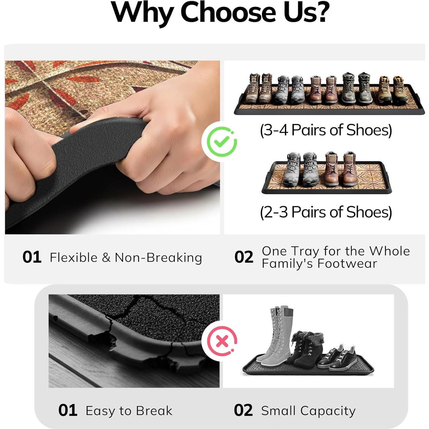 Bandeja para Botas Mibao 40.6x120.6cm Antideslizante Impermeable