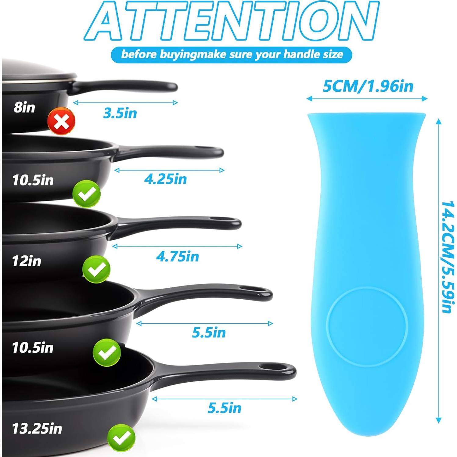 Funda de Mango de Silicona TIESOME 4 Pcs Antideslizante