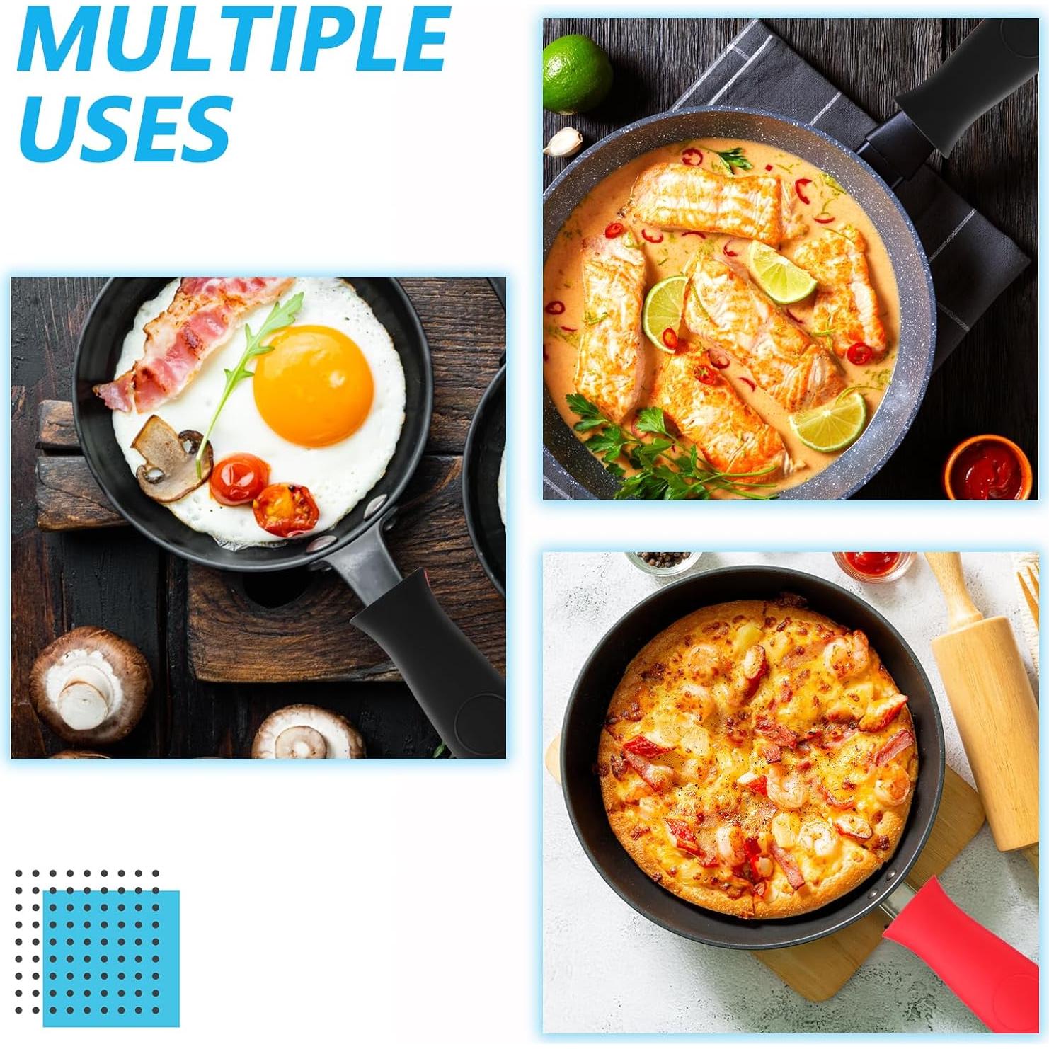 Funda de Mango de Silicona TIESOME 4 Pcs Antideslizante