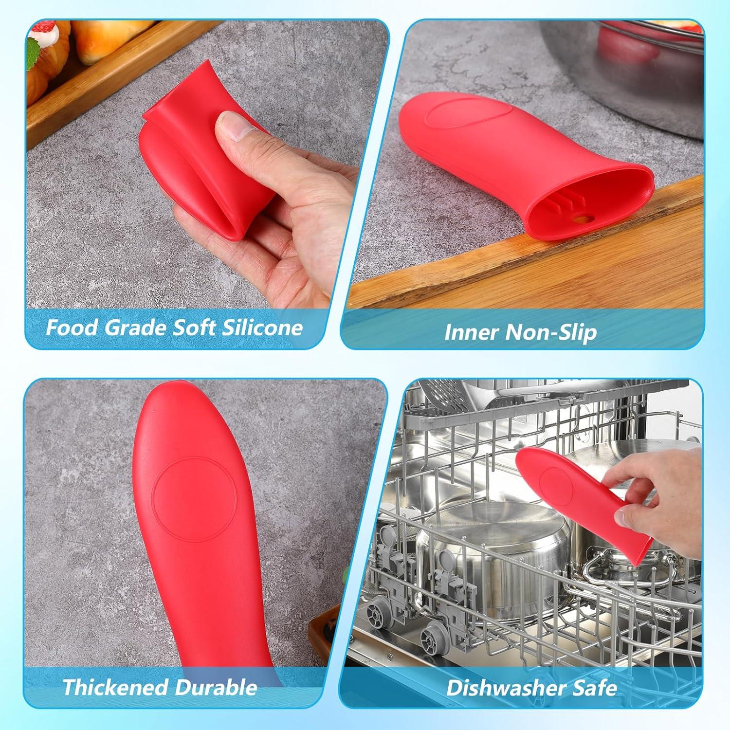 Funda de Mango de Silicona TIESOME 4 Pcs Antideslizante