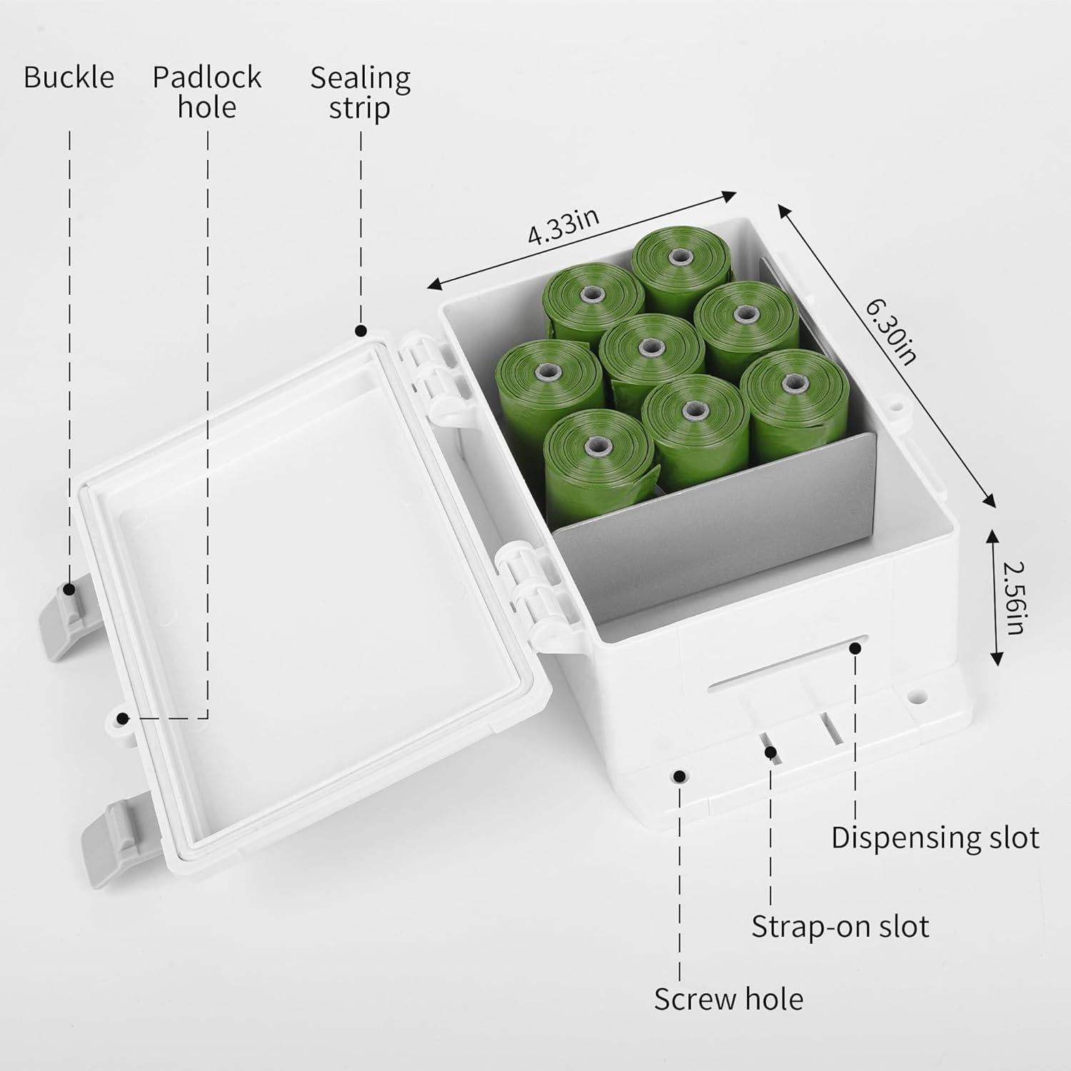 Dispensador de bolsas para excremento de perro Vanqou con 8 rollos