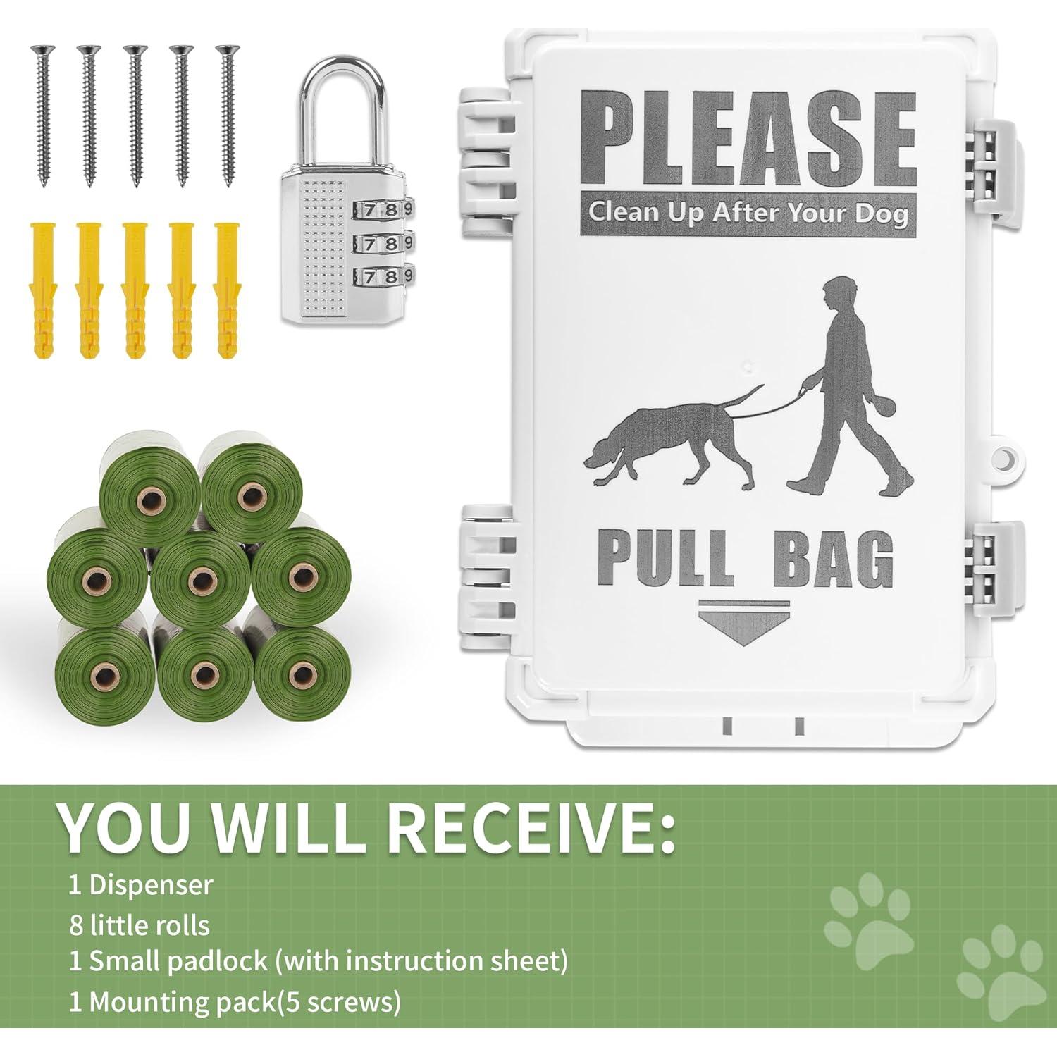 Dispensador de bolsas para excremento de perro Vanqou con 8 rollos