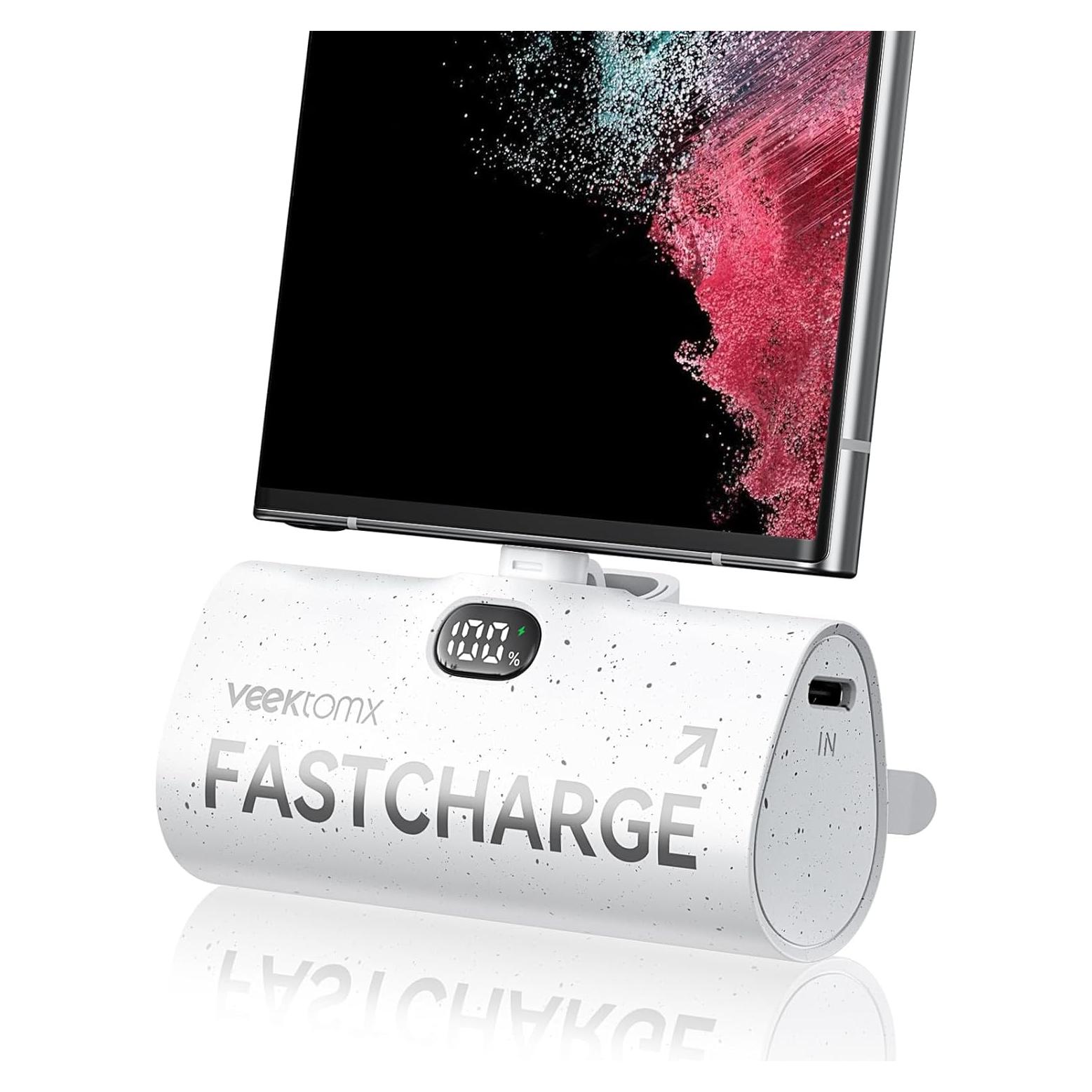 Cargador Portátil VEEKTOMX 5000mAh USB-C Carga Rápida 20W