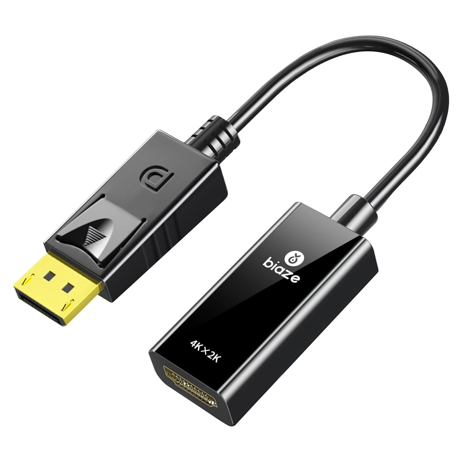 Adaptador DisplayPort a HDMI Biaze ZH39-4K, 4K 60Hz, Doble Pantalla