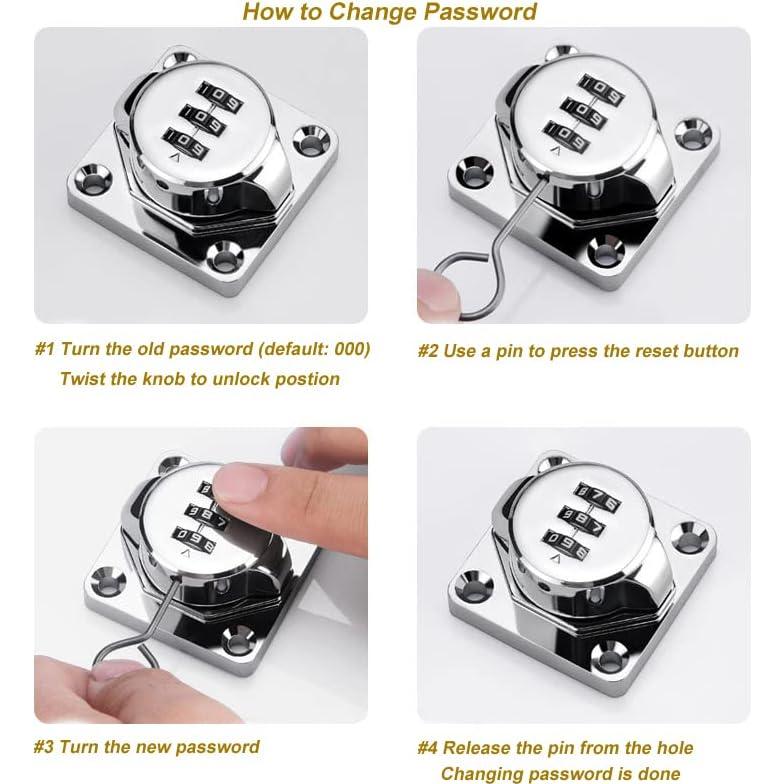 Cerradura de Combinación Sin Llave ETEKJOY 3 Dígitos para Armario