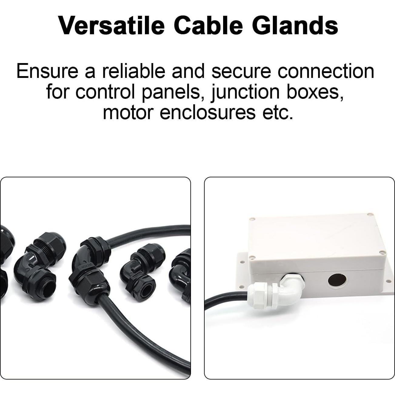 Conectores de Cable M12 LeMotech 90 Grados 4-8mm 2 Pcs Negro