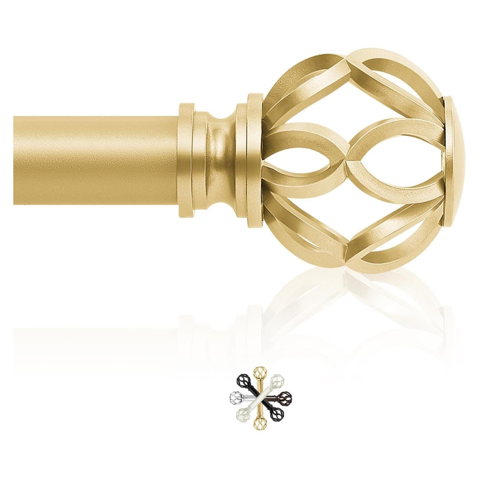 Varillas de Cortina Ajustables TVWOO Doradas 45-114 cm