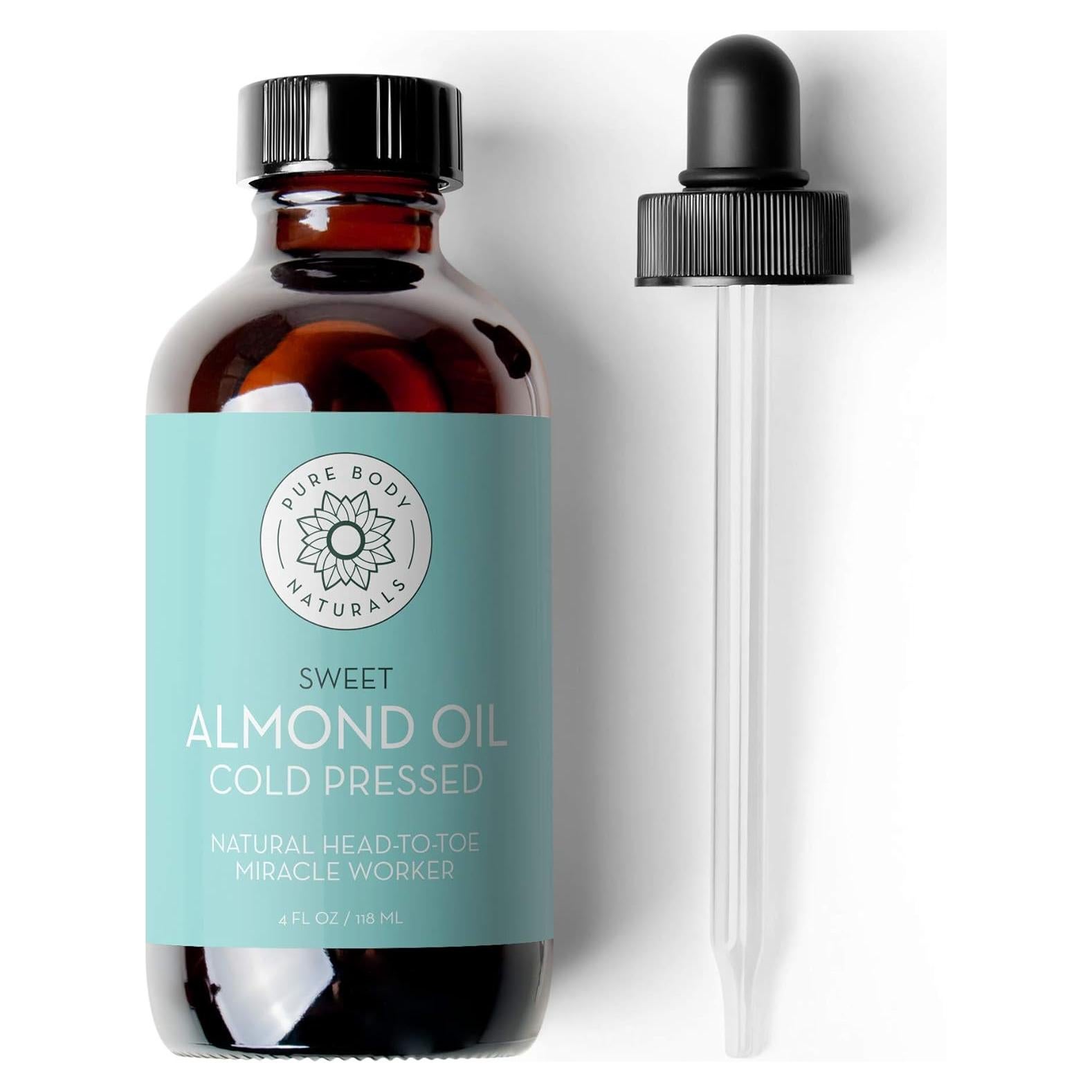 Aceite de Almendras Dulces Pure Body Naturals 118 ml - Prensado en Frío