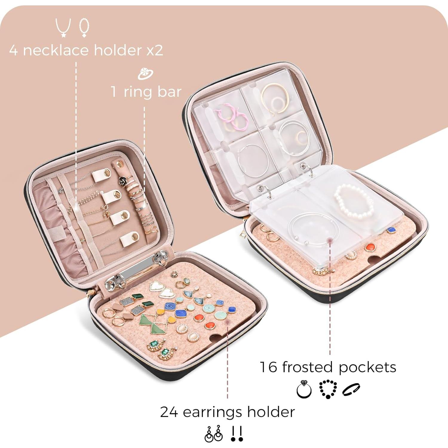 Estuche de Joyería de Viaje ProCase Mediano Negro 22.5x20x7cm