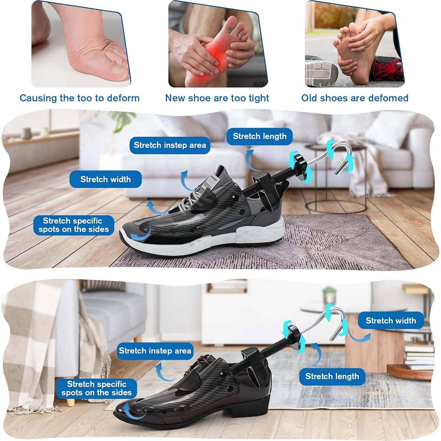 Estirador de Zapatos Eachway Ajustable para Hombres Talla L Negro