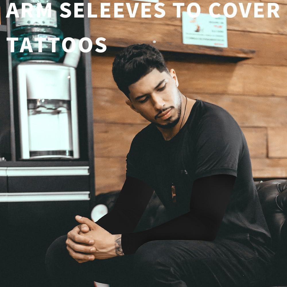 Mangas de Compresión Negras para Brazo - Unisex - Protección Solar