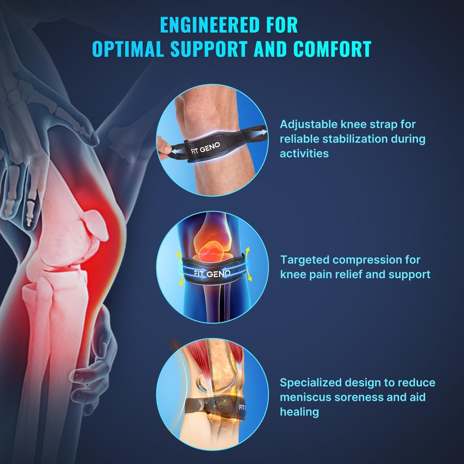 Soporte de Tendón Patelar Fit Geno - Faja Rodilla Ajustable Negro