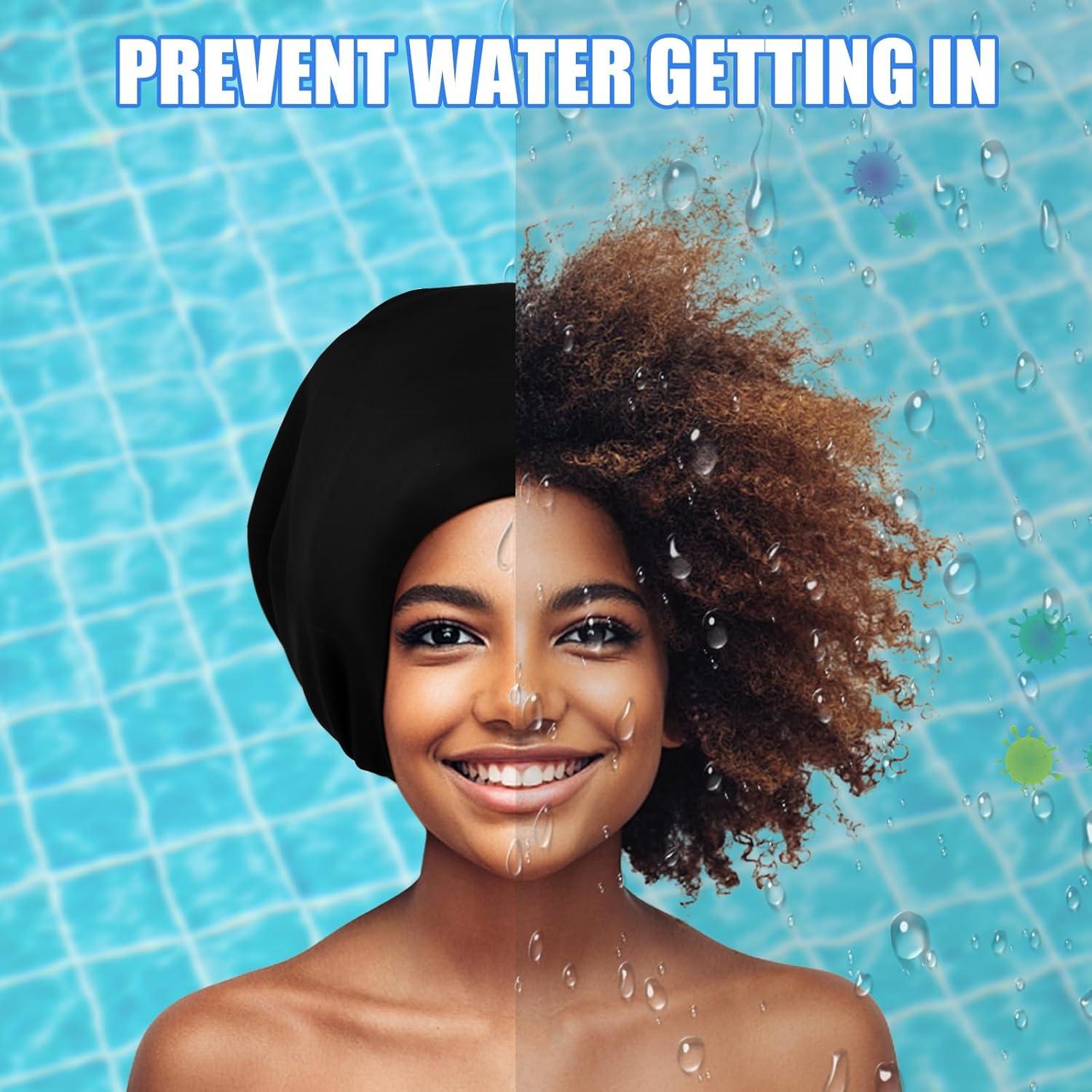 Gorro de Natación Silicona YOGINGO Extra Grande Unisex Negro