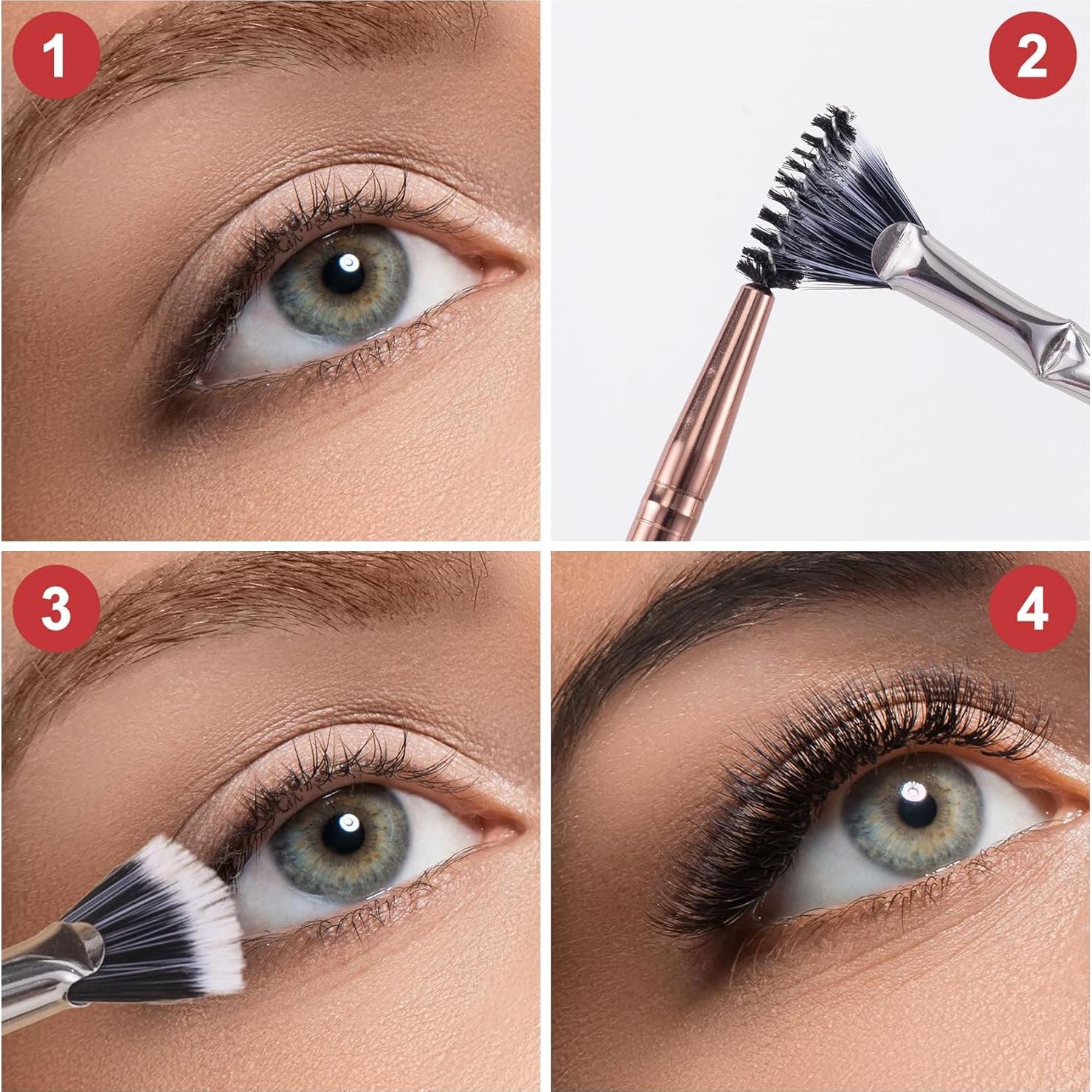 Cepillo de Pestañas PAGOW 4 Pcs Ventilador Plegable