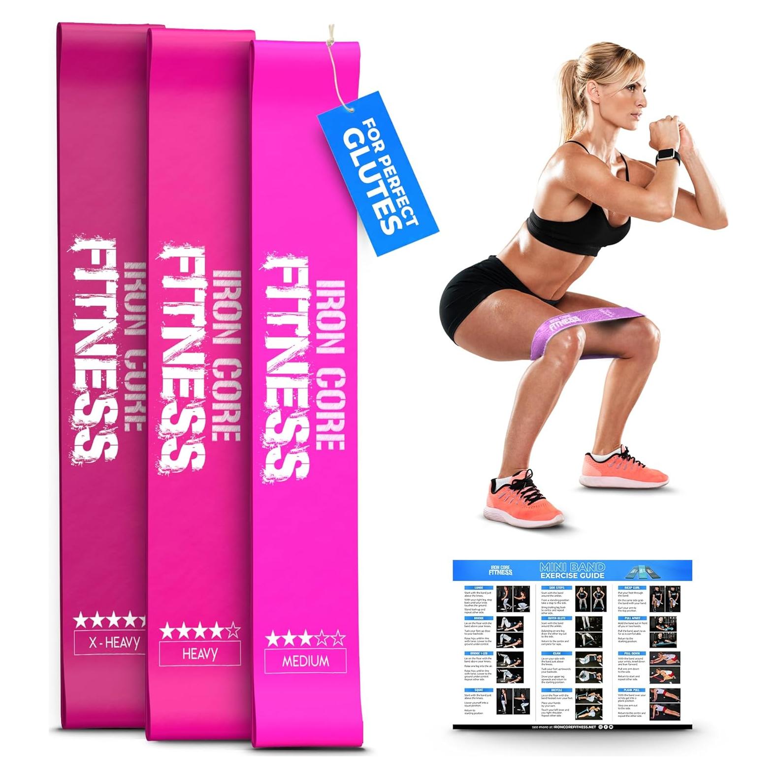 Bandas de Resistencia Mini Láttex Iron Core Fitness - 3 Niveles