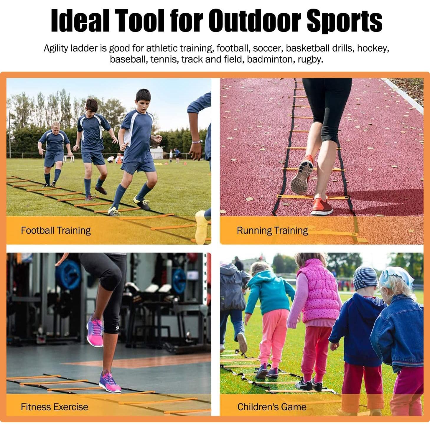 Set de Entrenamiento de Agilidad ENDIESS - Escalera 6.1m, Vallas, Conos