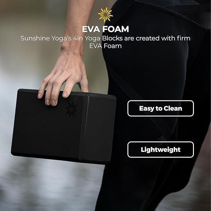 Bloques de Yoga Sunshine 10 Pack EVA 4" Negro Duraderos