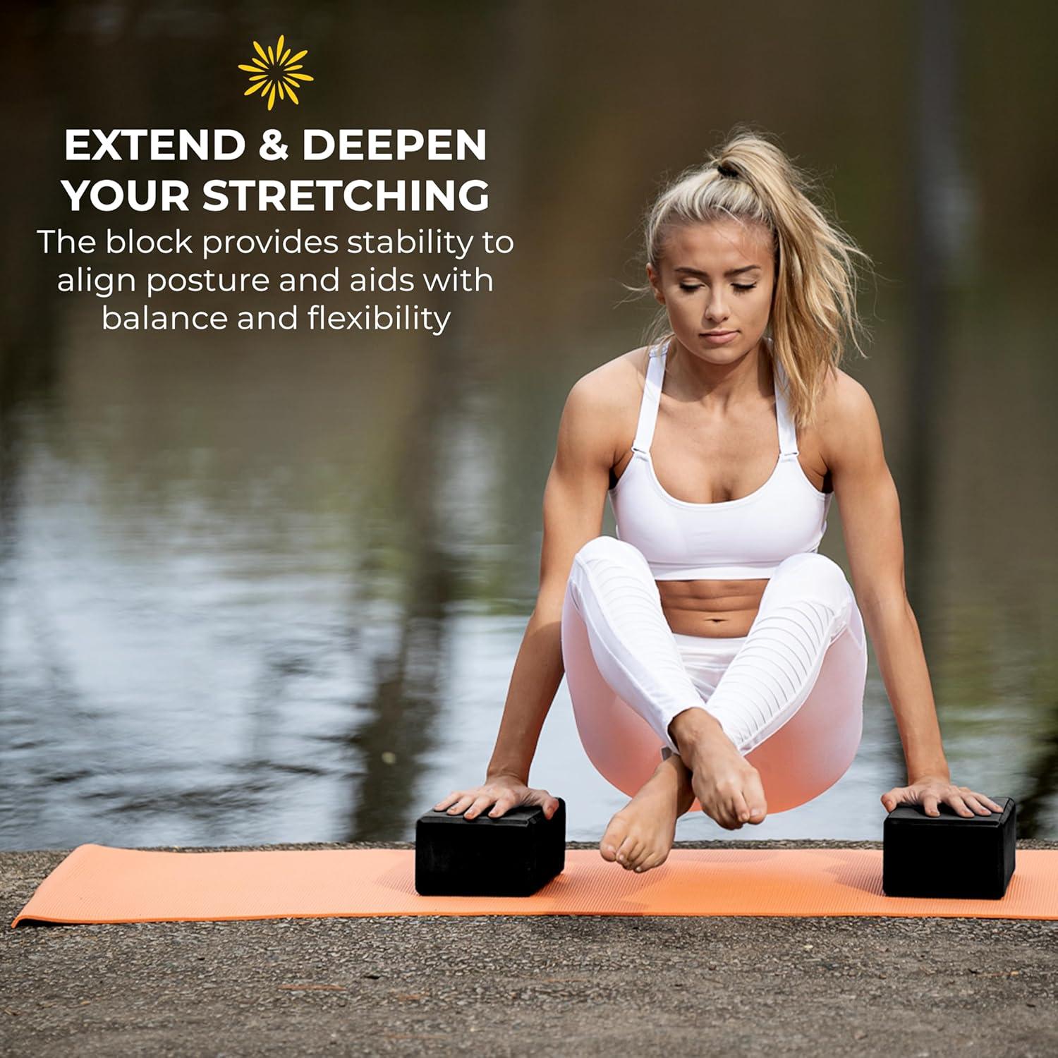 Bloques de Yoga Sunshine 10 Pack EVA 4" Negro Duraderos