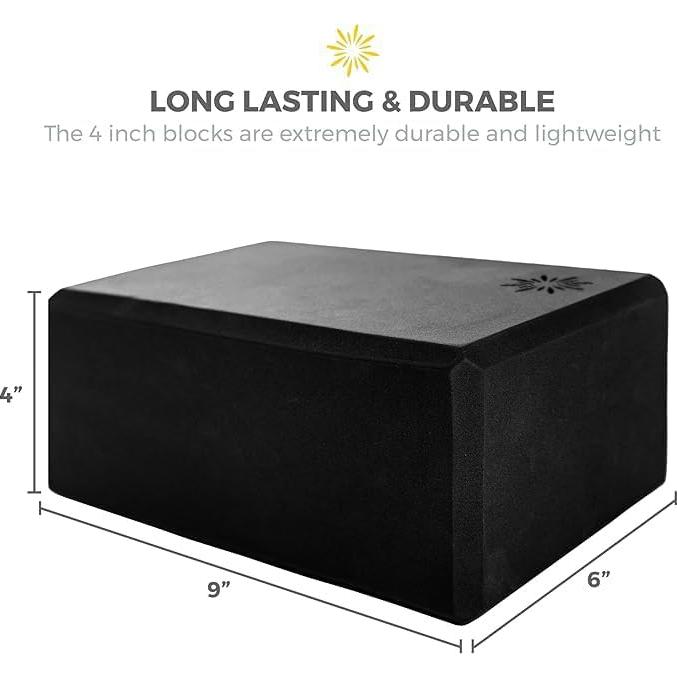 Bloques de Yoga Sunshine 10 Pack EVA 4" Negro Duraderos