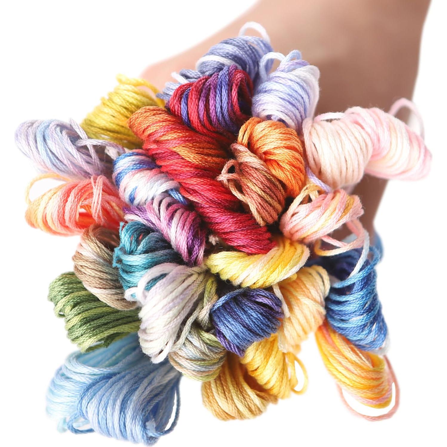 30 Madejas de Hilo de Algodón Egipcio AMOHilos Variegado