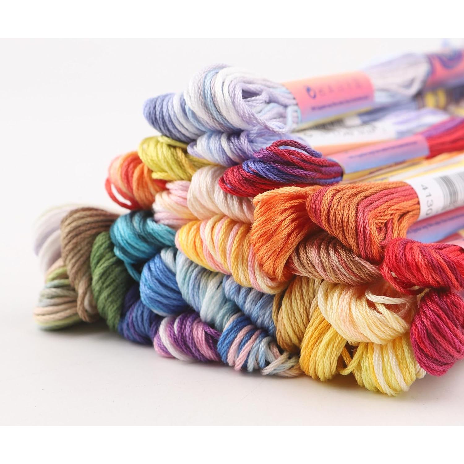 30 Madejas de Hilo de Algodón Egipcio AMOHilos Variegado