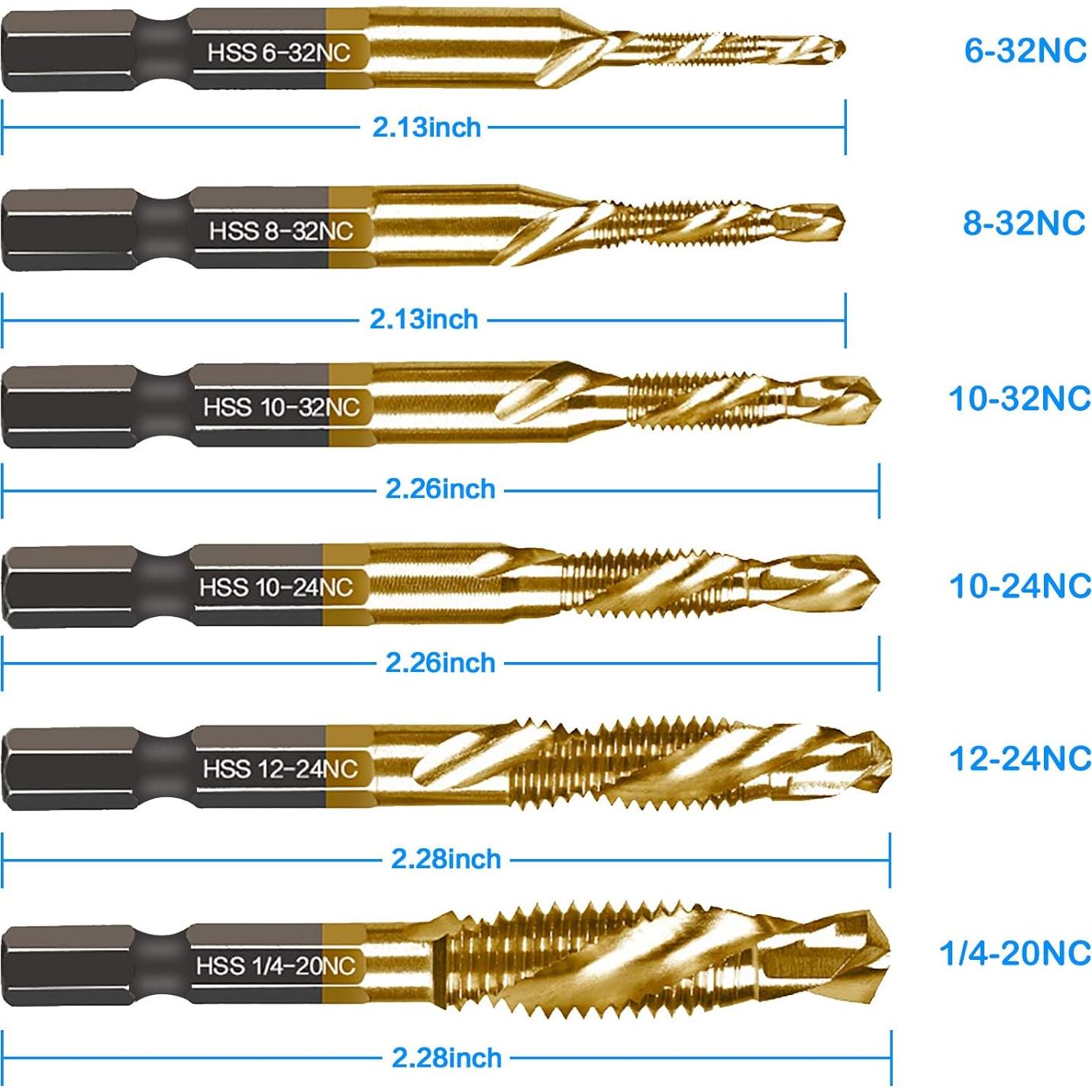 Juego de Brocas y Machos de Titanio 6 Piezas DKIBBITH