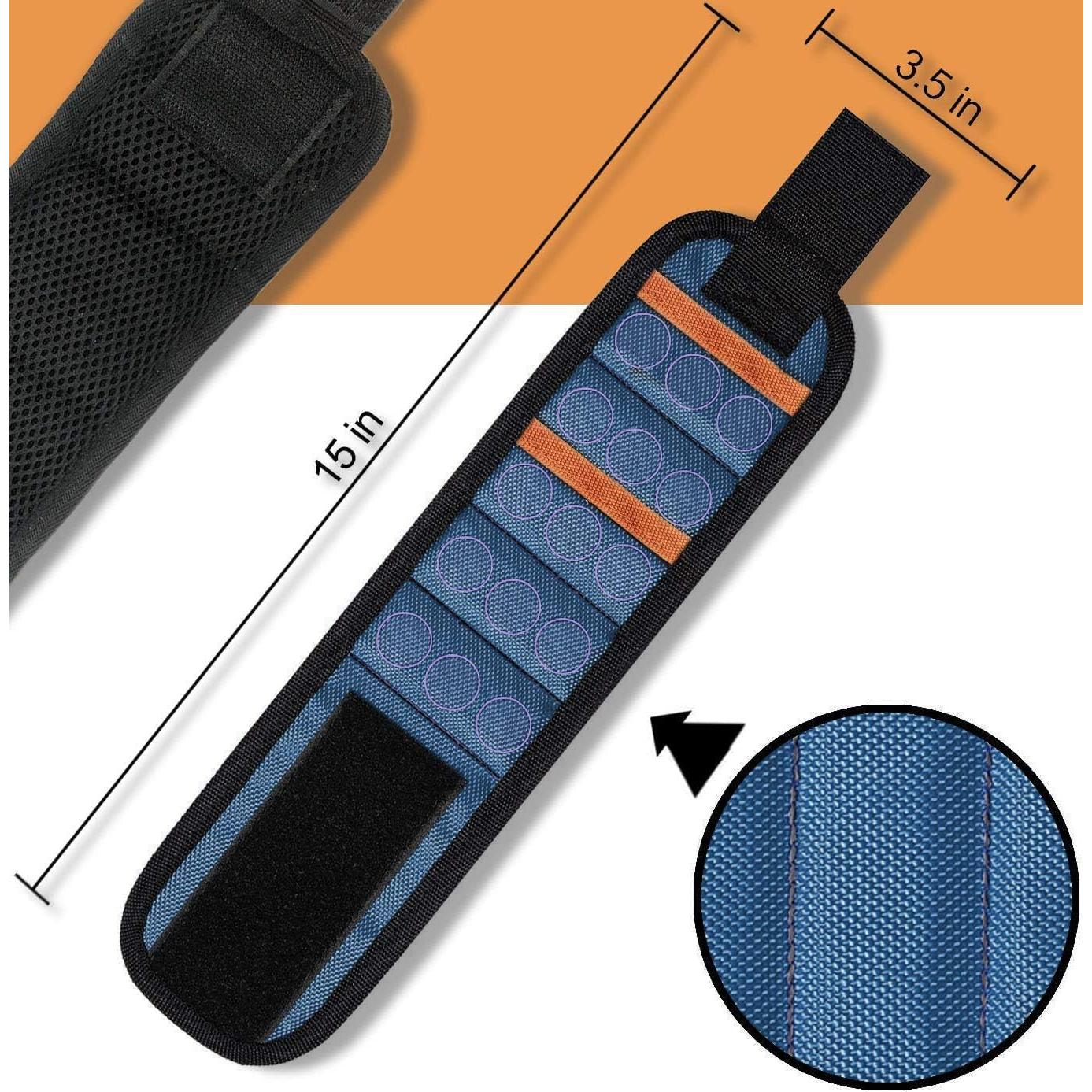 Pulsera Magnética Yimei para Tornillos y Herramientas - Azul