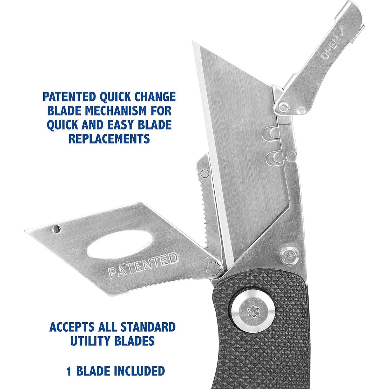 Cuchillo Utility Plegable Sheffield 12613 Negro, Mango Aluminio