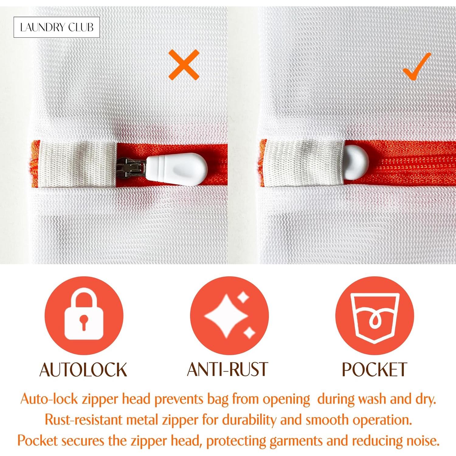 Paquete de 4 Bolsas de Malla Laundry Club 30x40cm para Ropa Delicada