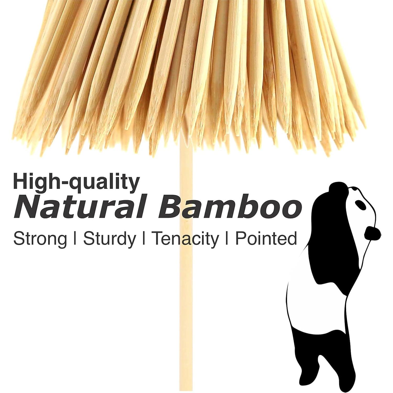 Pinchos de Bambú Natural PARTYHIPPO 20.32 cm 200 PCS BBQ