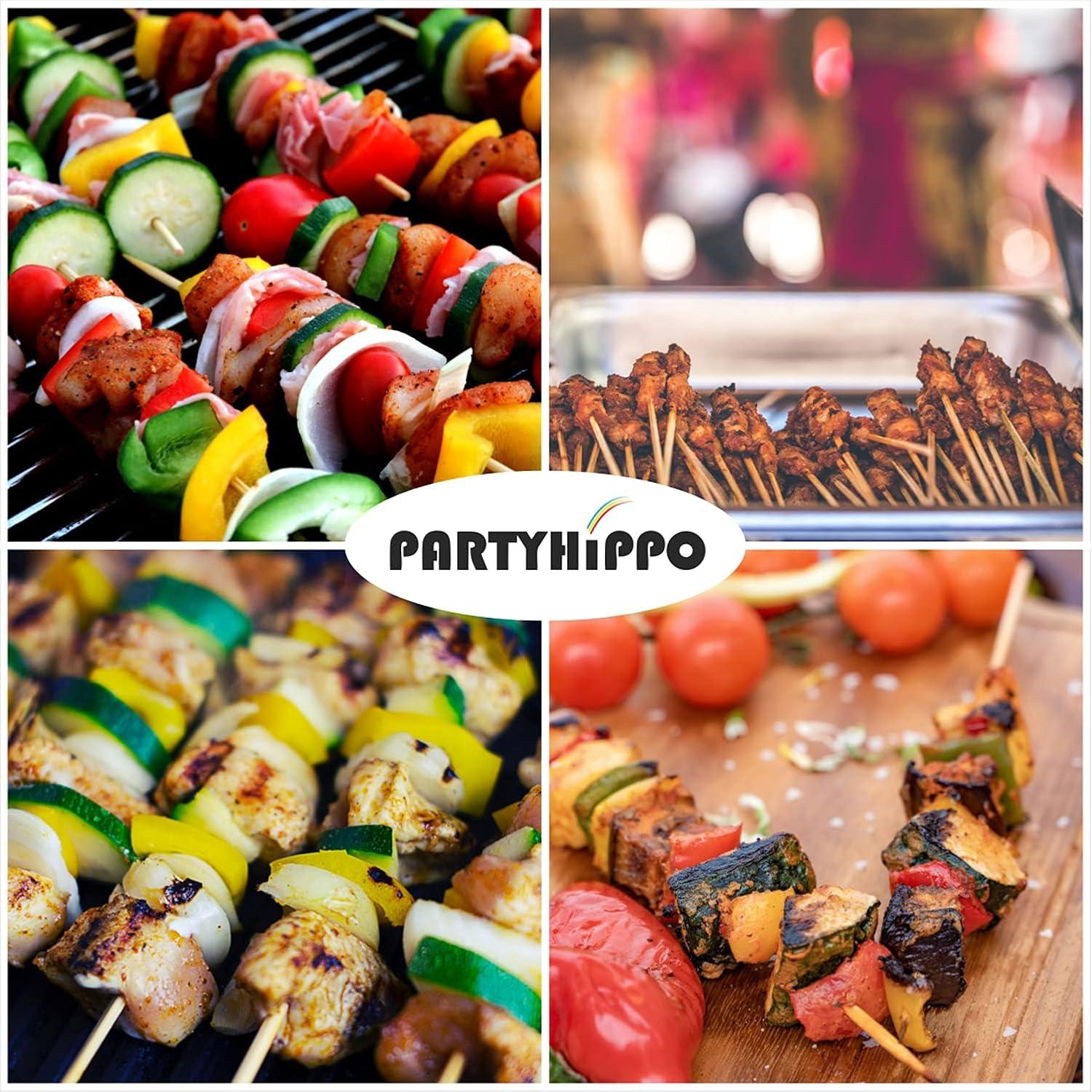 Pinchos de Bambú Natural PARTYHIPPO 20.32 cm 200 PCS BBQ