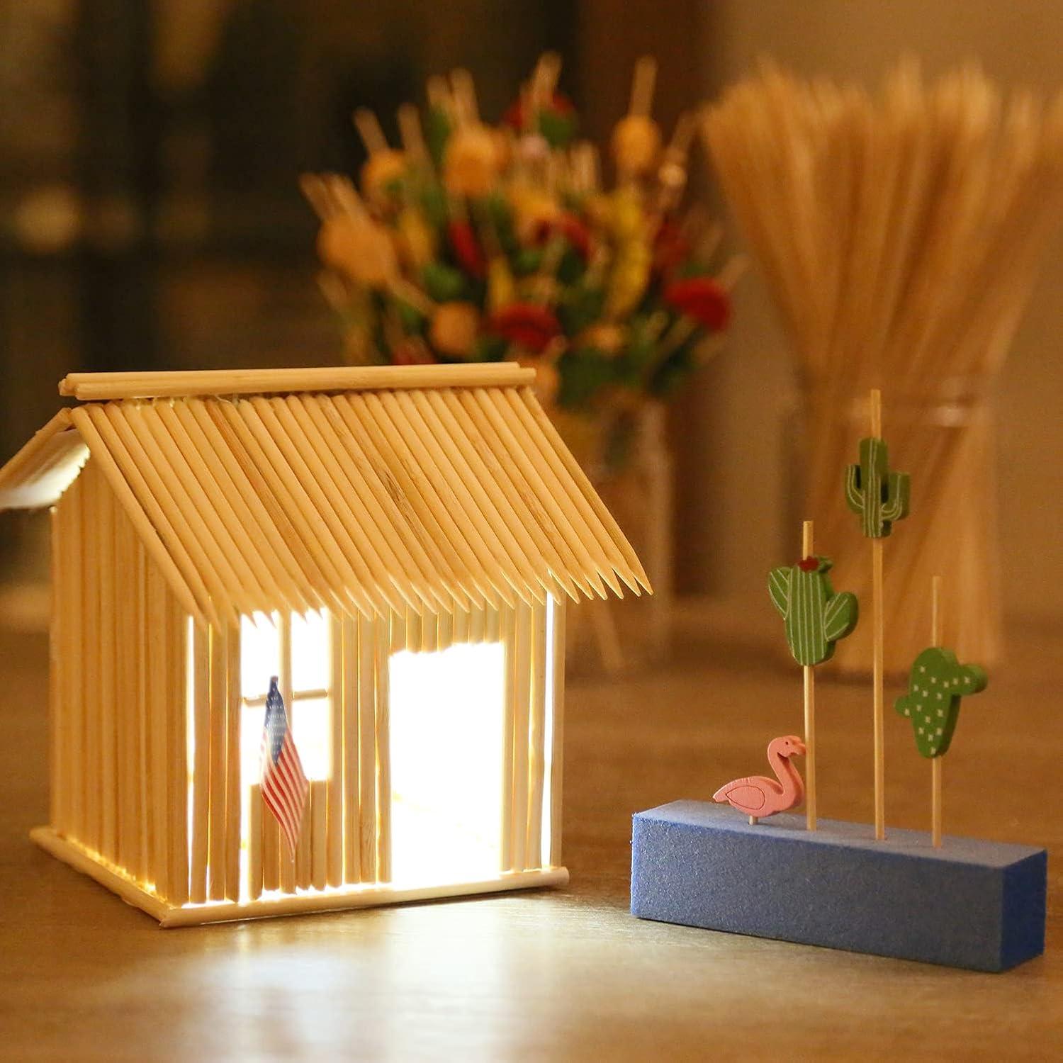 Pinchos de Bambú Natural PARTYHIPPO 20.32 cm 200 PCS BBQ