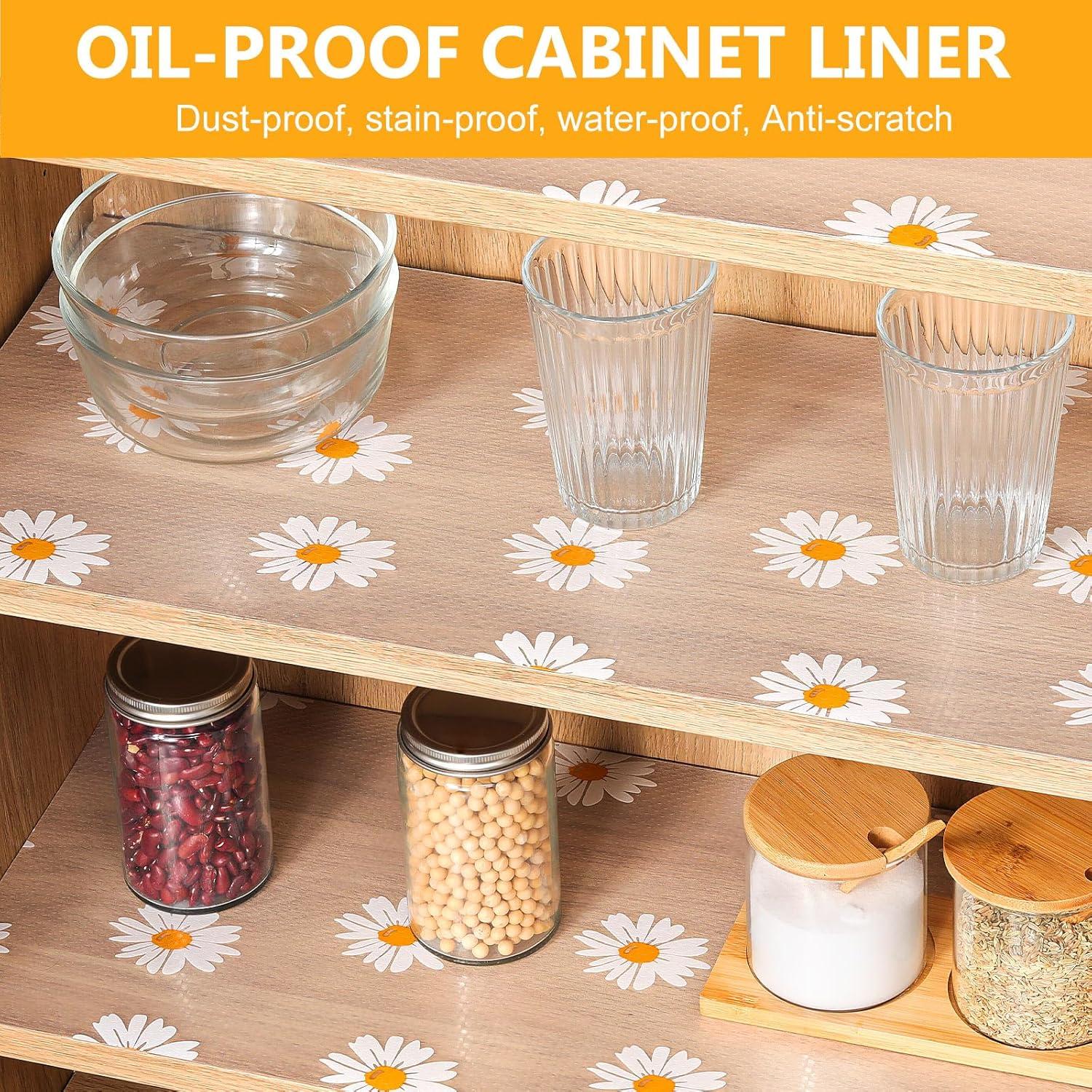 INNOLITES Shelf Liner for Kitchen Cabinets Non-Adhesive Drawer & Cabinet Liner Washable Oil-Proof Easy to Cut for Cupboard Shelves Storage Dresse Desks 11.8" x 236"
