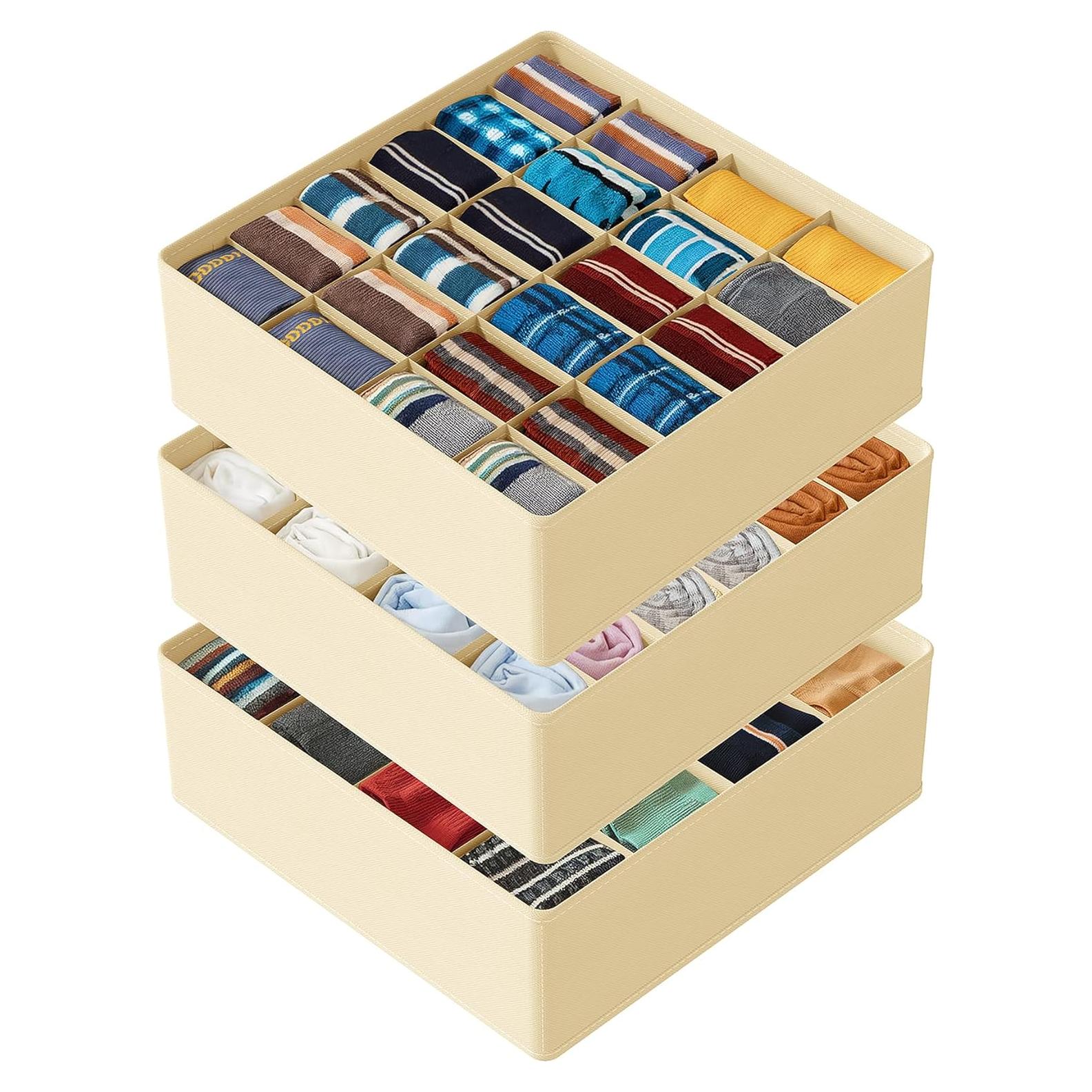 Organizador de Cajones SpaceAid 3 Paquetes 64 Celdas Beige