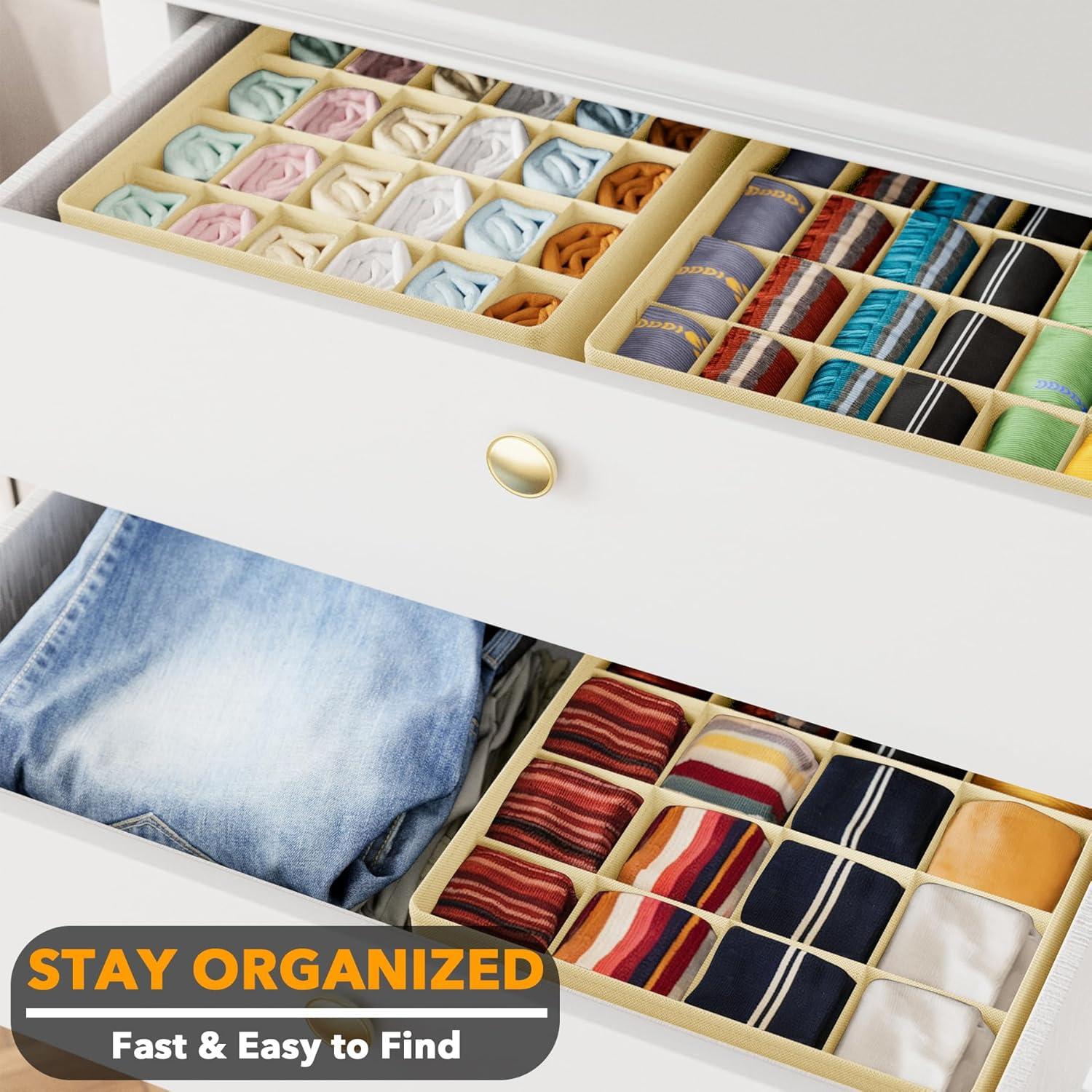 Organizador de Cajones SpaceAid 3 Paquetes 64 Celdas Beige