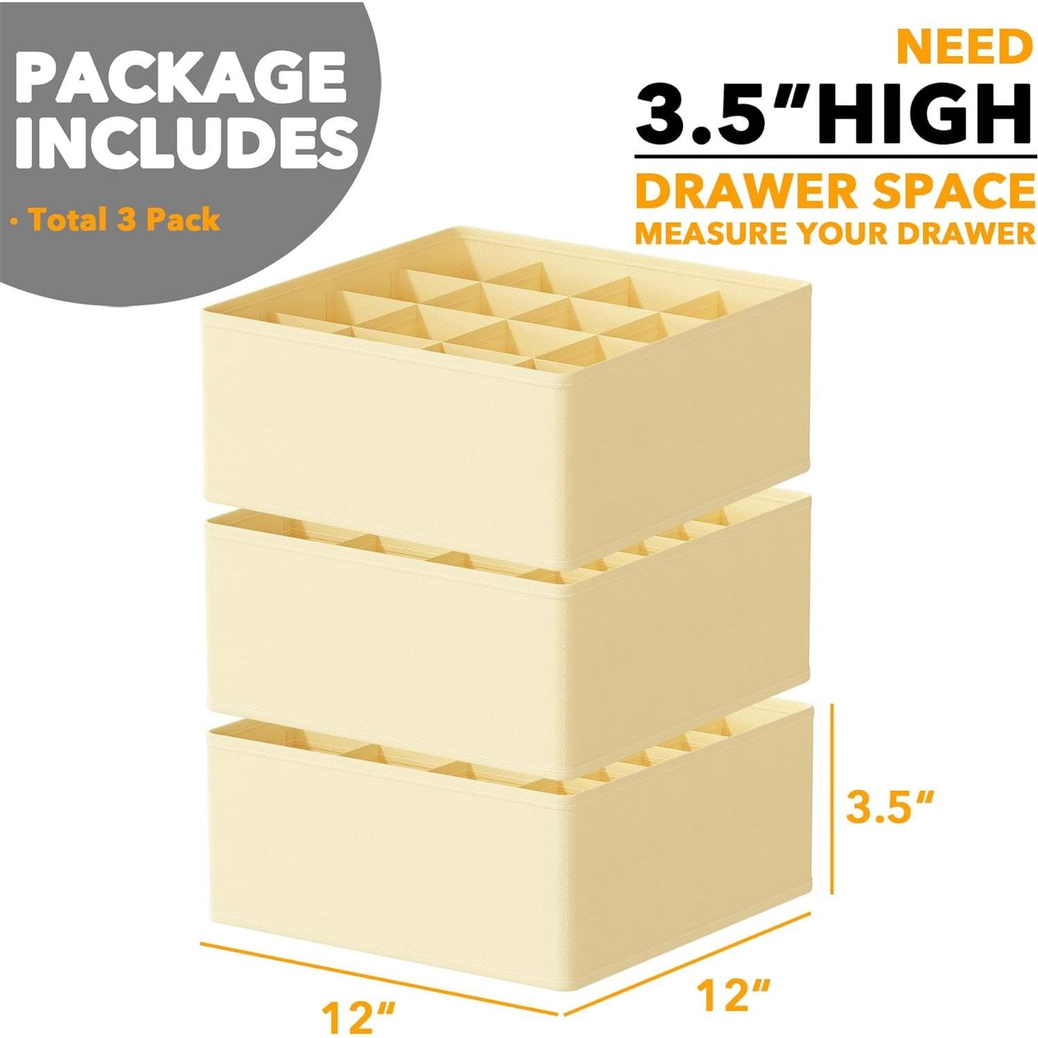 Organizador de Cajones SpaceAid 3 Paquetes 64 Celdas Beige