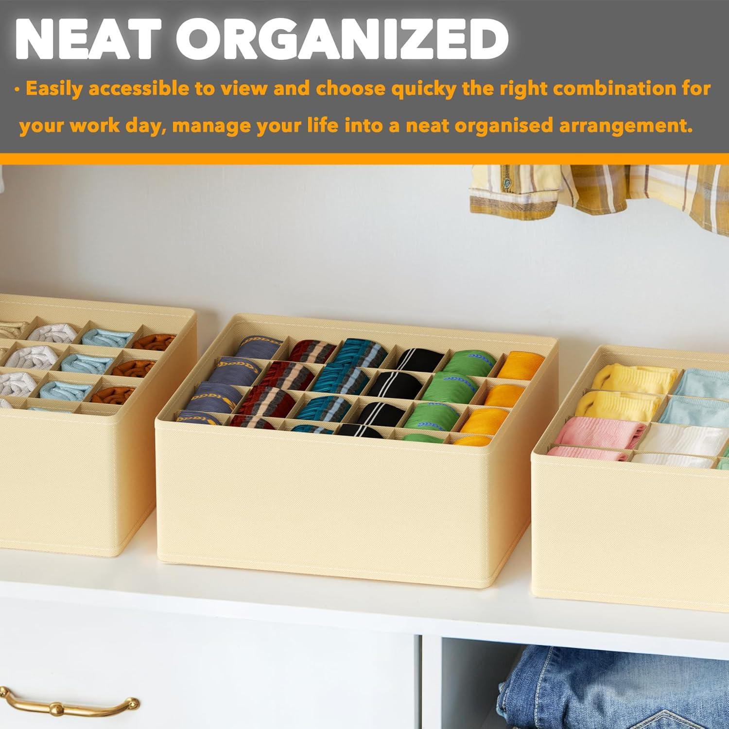 Organizador de Cajones SpaceAid 3 Paquetes 64 Celdas Beige