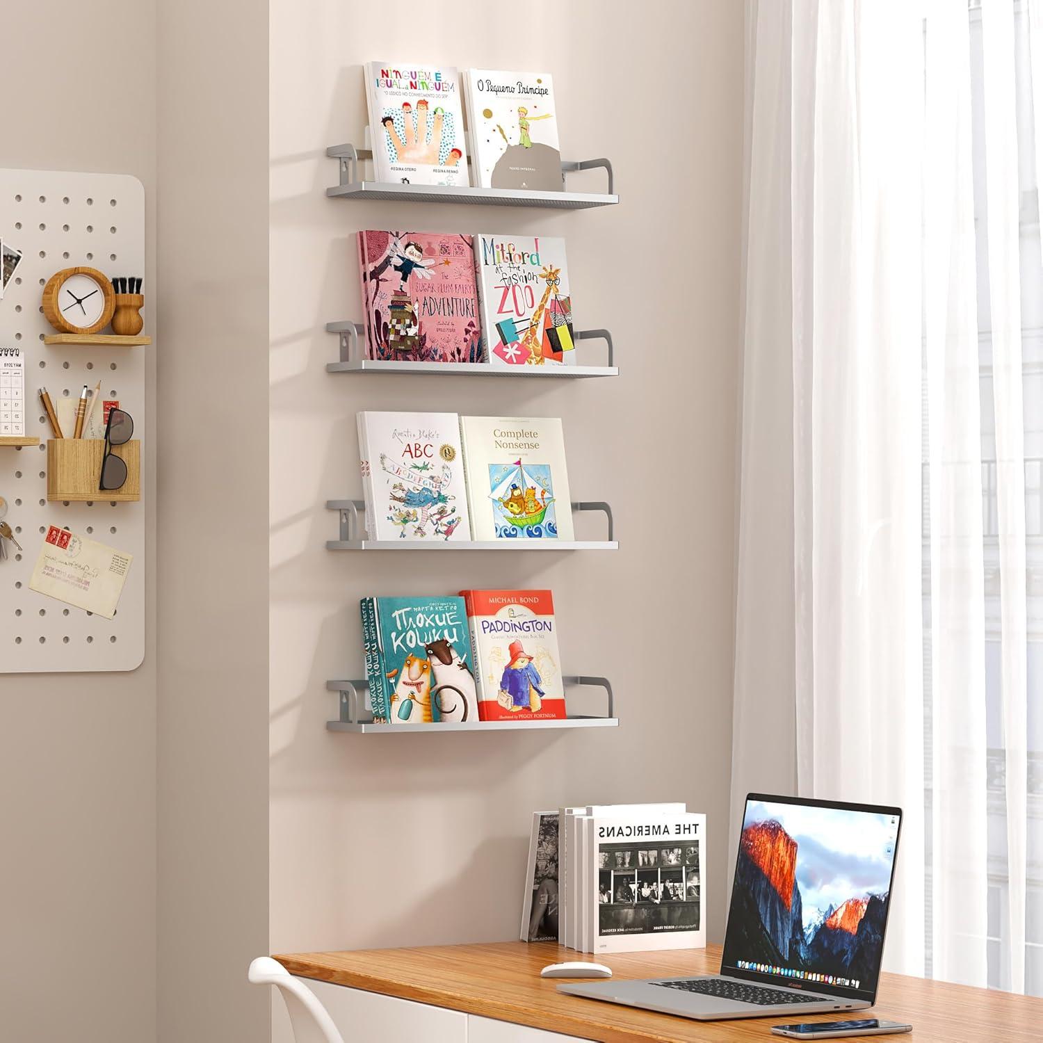 Cesta de Pared PUSDON 2 Paquetes Metal Gris Plateado 42cm