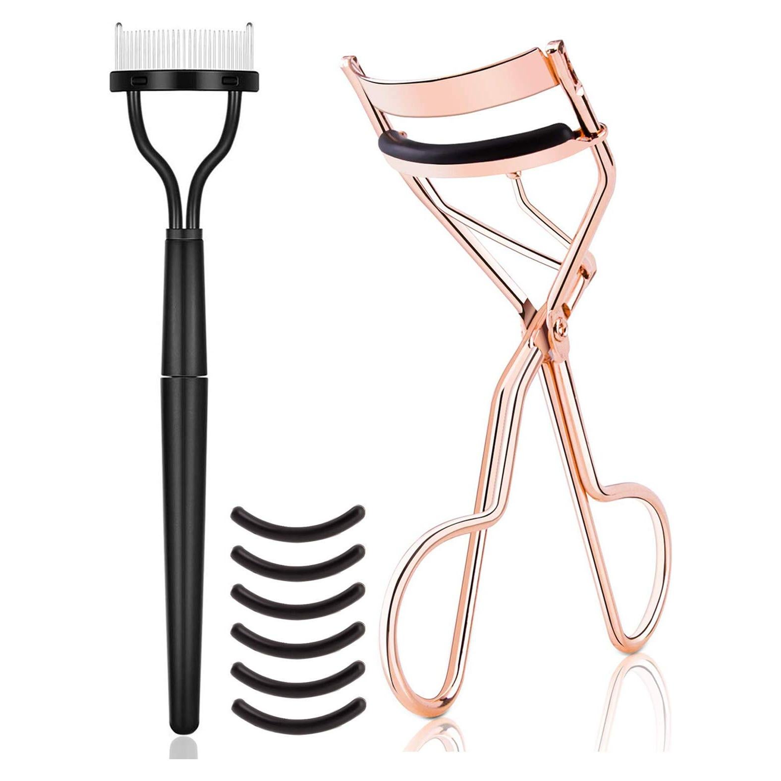 Kit Rizador de Pestañas TPPICK Oro Rosa 3 en 1 con Peine